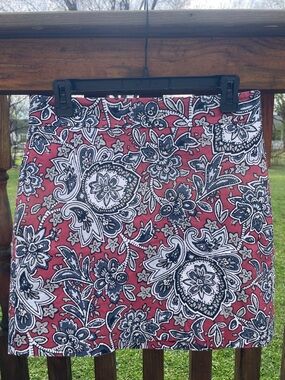 LOFT Paisley A-Line Skirt 6P